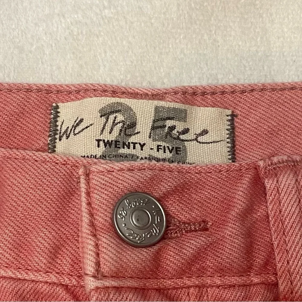 Free People We The Free People Pink Starlight Denim Sofia Shorts 1124
